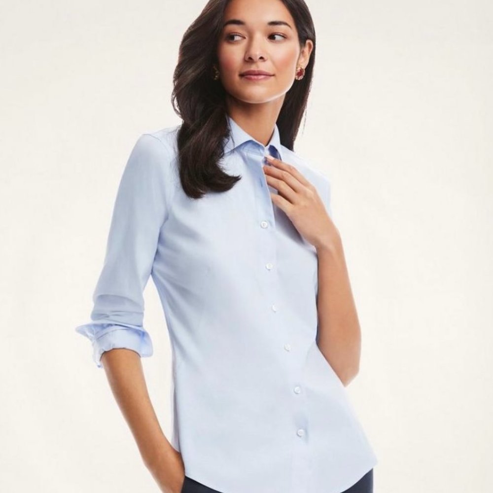 Brooks Brothers - Blue Supima Cotton Fitted Dress Shirt